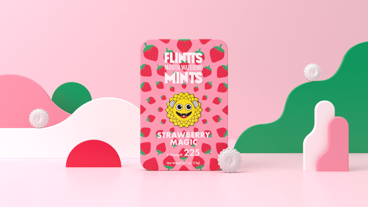 Flintts Strawberry Magic Mouth-Watering Mints – F-Strength 225 - US Stores