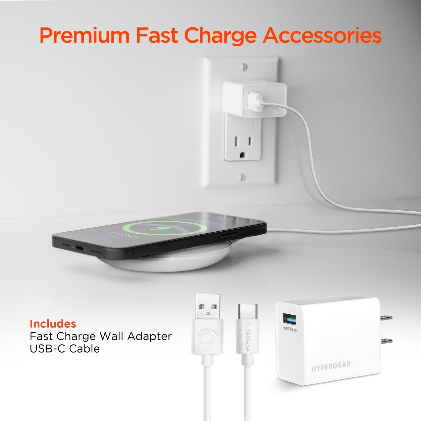 ChargePad Pro 15W Wireless Fast Charger with USB-C Connector | White - US Stores