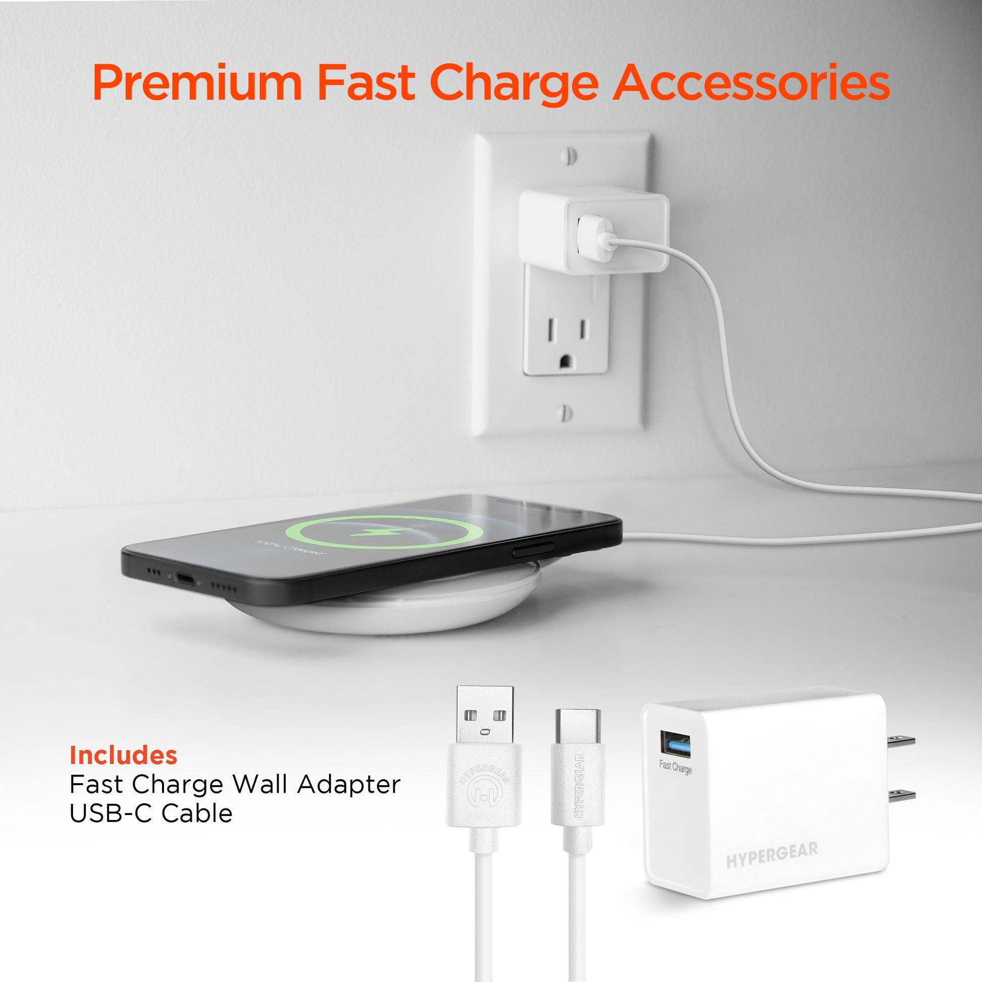 ChargePad Pro 15W Wireless Fast Charger with USB-C Connector | White - US Stores