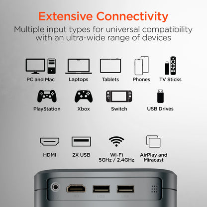 CinéMini Portable Mini Projector | Gray - US Stores