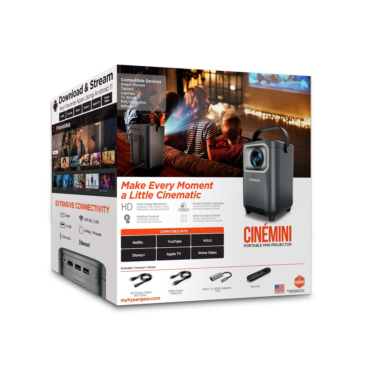 CinéMini Portable Mini Projector | Gray - US Stores