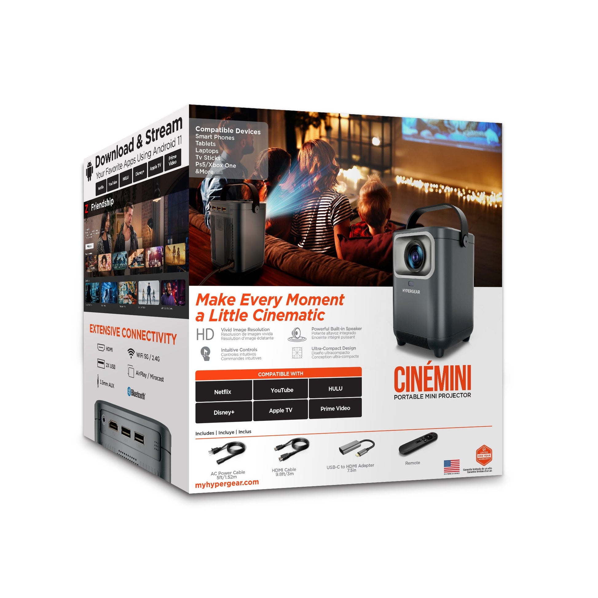 CinéMini Portable Mini Projector | Gray - US Stores