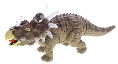 Walking Triceratops Dinosaur Toy With Lights And Sounds (Green)