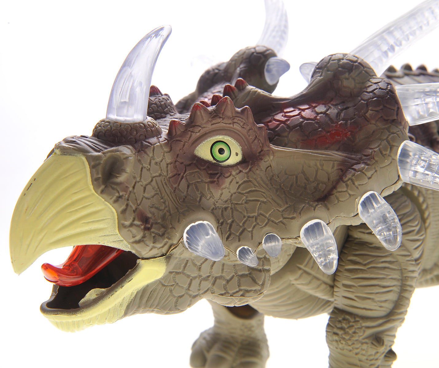 Walking Triceratops Dinosaur Toy With Lights And Sounds (Green)