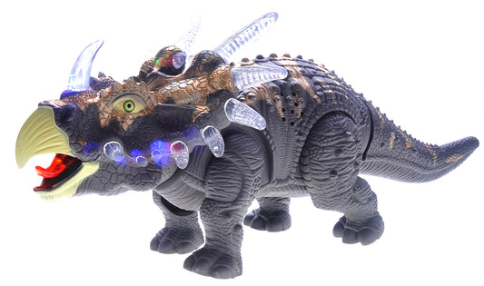 AZ Trading & Import Walking Triceratops Dinosaur Toy With Lights And Sounds (Gray)