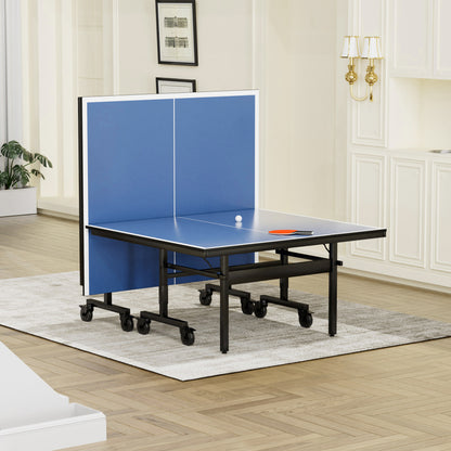 Table Tennis Table - 15mm Professional MDF Indoor Table Tennis Table with Table Tennis Net and Bats etc. Quick Assembly, Single Training Table, 108"L x 60"W x 30"H