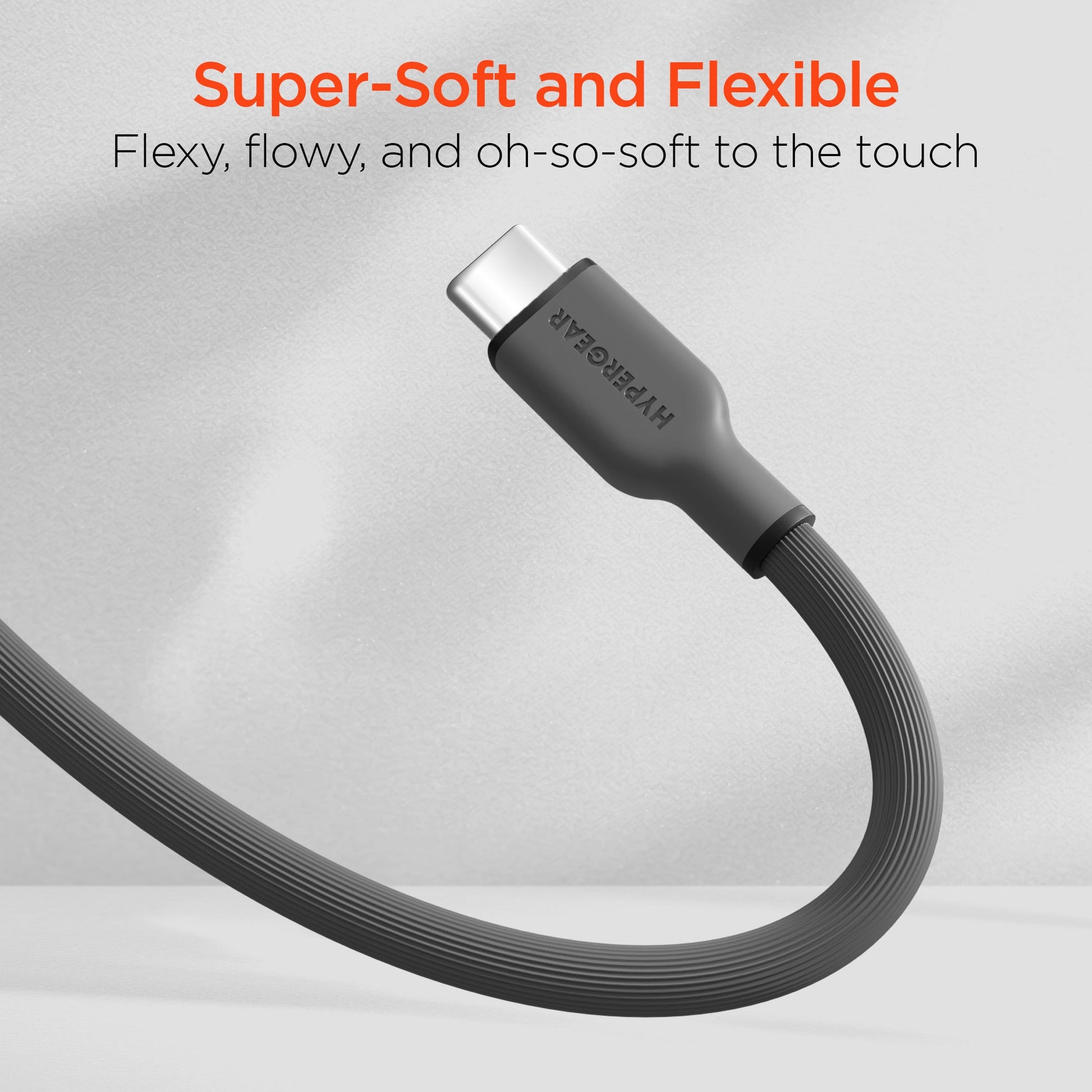 Flexi Pro USB to USB-C Soft-Touch Silicone Charge & Sync Cable | 6ft | Gray - US Stores