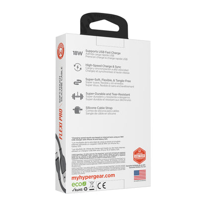 Flexi Pro USB to USB-C Soft-Touch Silicone Charge & Sync Cable | 6ft | Gray - US Stores