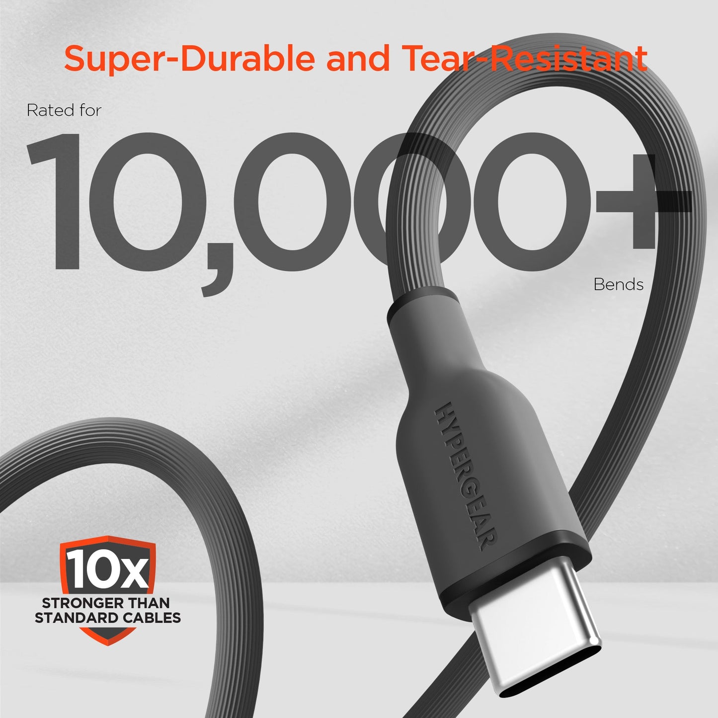 Flexi Pro USB to USB-C Soft-Touch Silicone Charge & Sync Cable | 6ft | Gray - US Stores