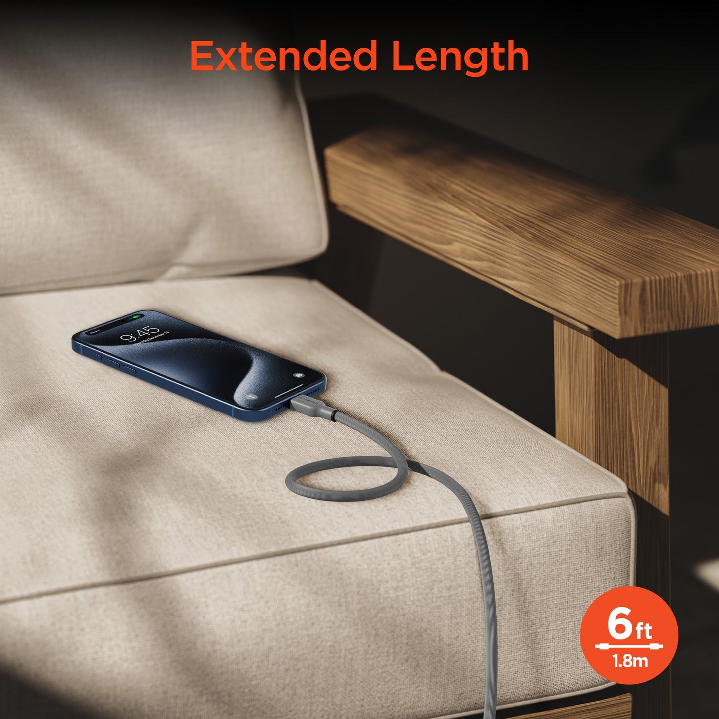 Flexi Pro USB to USB-C Soft-Touch Silicone Charge & Sync Cable | 6ft | Gray - US Stores