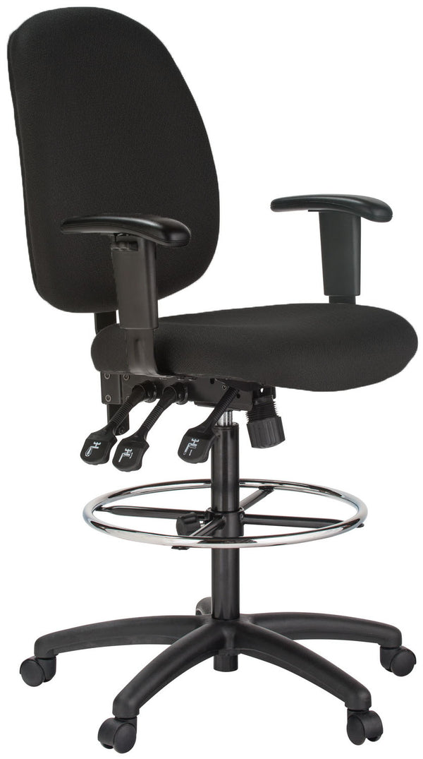 Harwick Extra Tall Ergonomic Drafting Chair - Black Fabric - US Stores