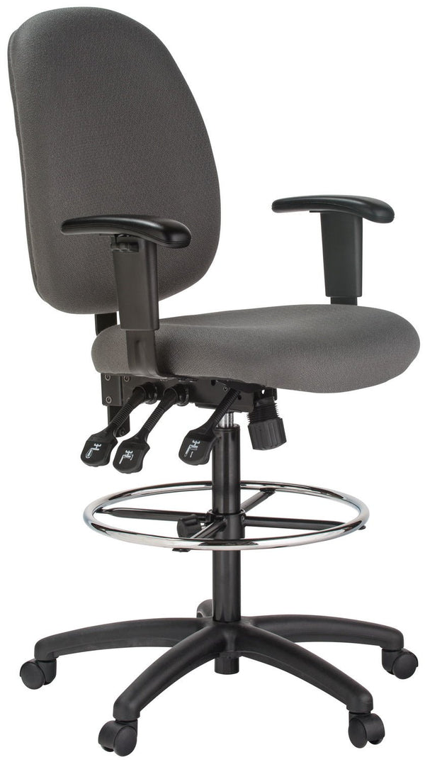 Harwick Extra Tall Ergonomic Drafting Chair - Gray Fabric - US Stores