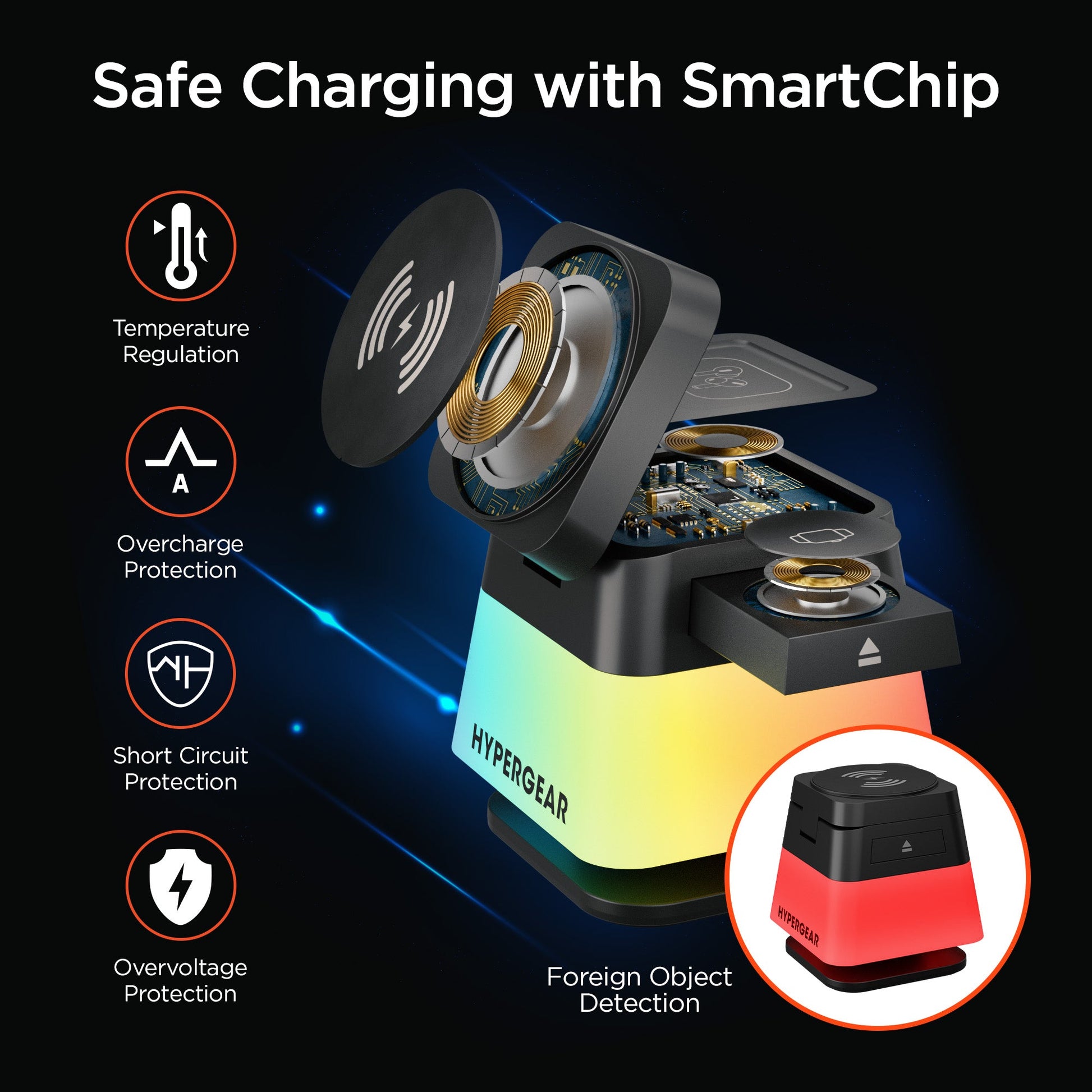 HyperGear PowerFold Cube 3-in-1 Wireless Charging Stand