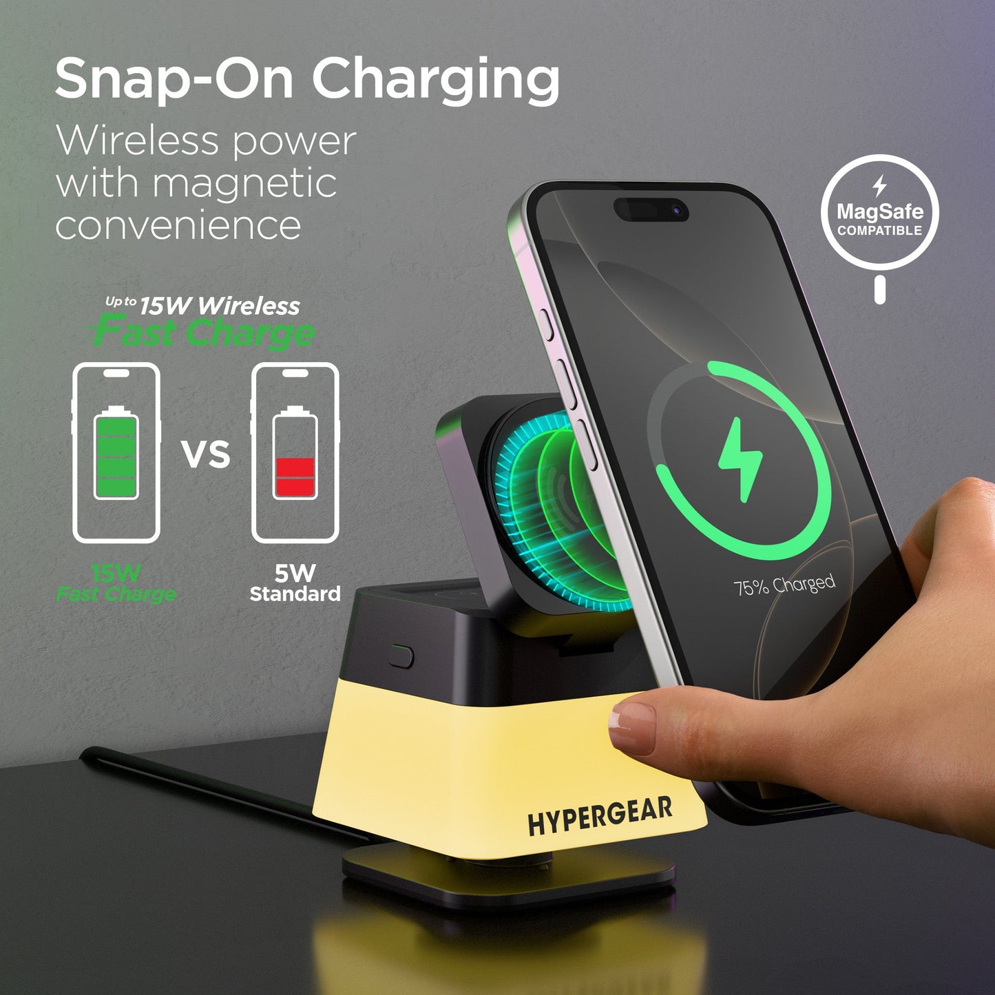 HyperGear PowerFold Cube 3-in-1 Wireless Charging Stand