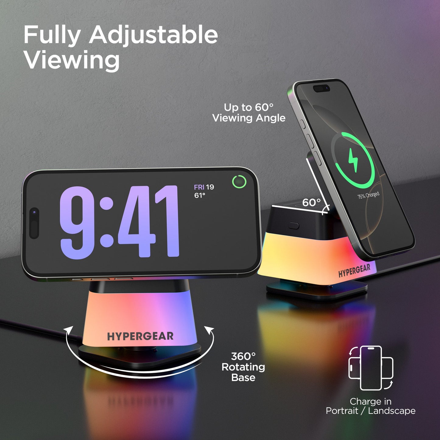 HyperGear PowerFold Cube 3-in-1 Wireless Charging Stand