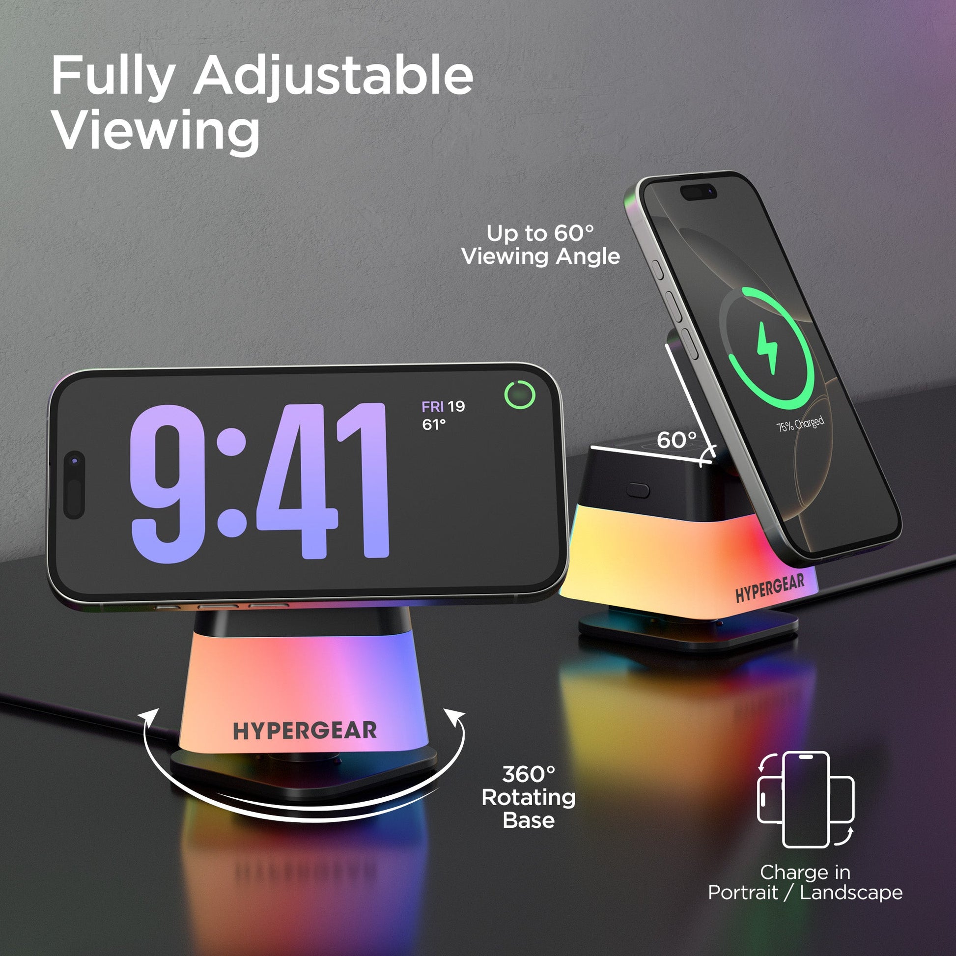 HyperGear PowerFold Cube 3-in-1 Wireless Charging Stand