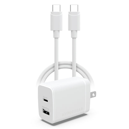 HyperGear Basics | 30W USB - C PD + USB Fast Wall Charger | 4ft USB - C Cable | White - US Stores