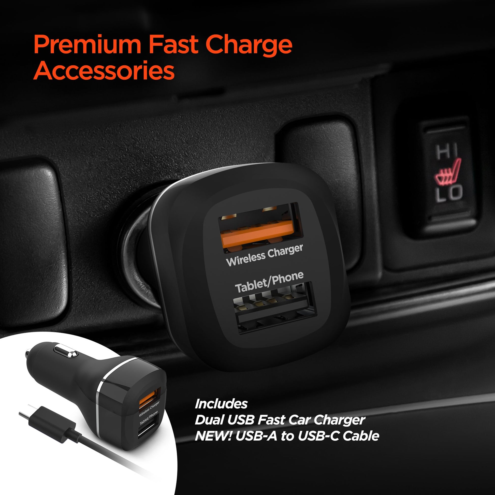 HyperGear Gravity 15W Wireless Fast Charge Mount Black (Vent, Dash, Windshield) - US Stores