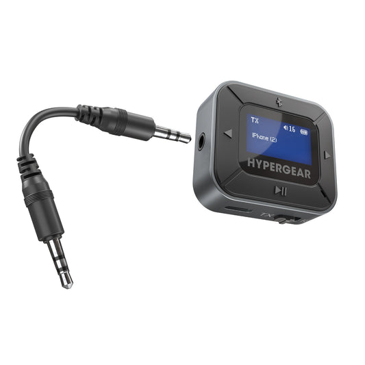 HyperGear IntelliCast Flight Audio Transmitter + Receiver Blk - US Stores
