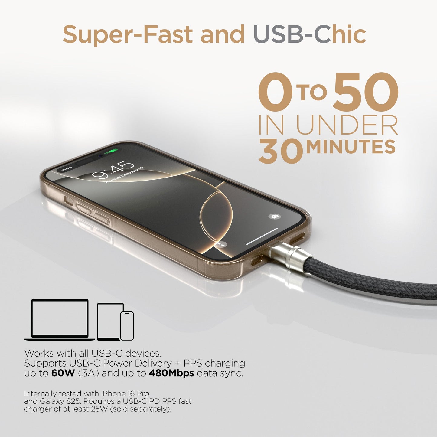 HyperGear TECHcessories | 2 - in - 1 Universal Crossbody Phone Strap and Charging Cable | Black - US Stores