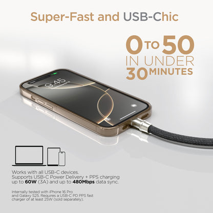 HyperGear TECHcessories | 2 - in - 1 Universal Crossbody Phone Strap and Charging Cable | Black - US Stores