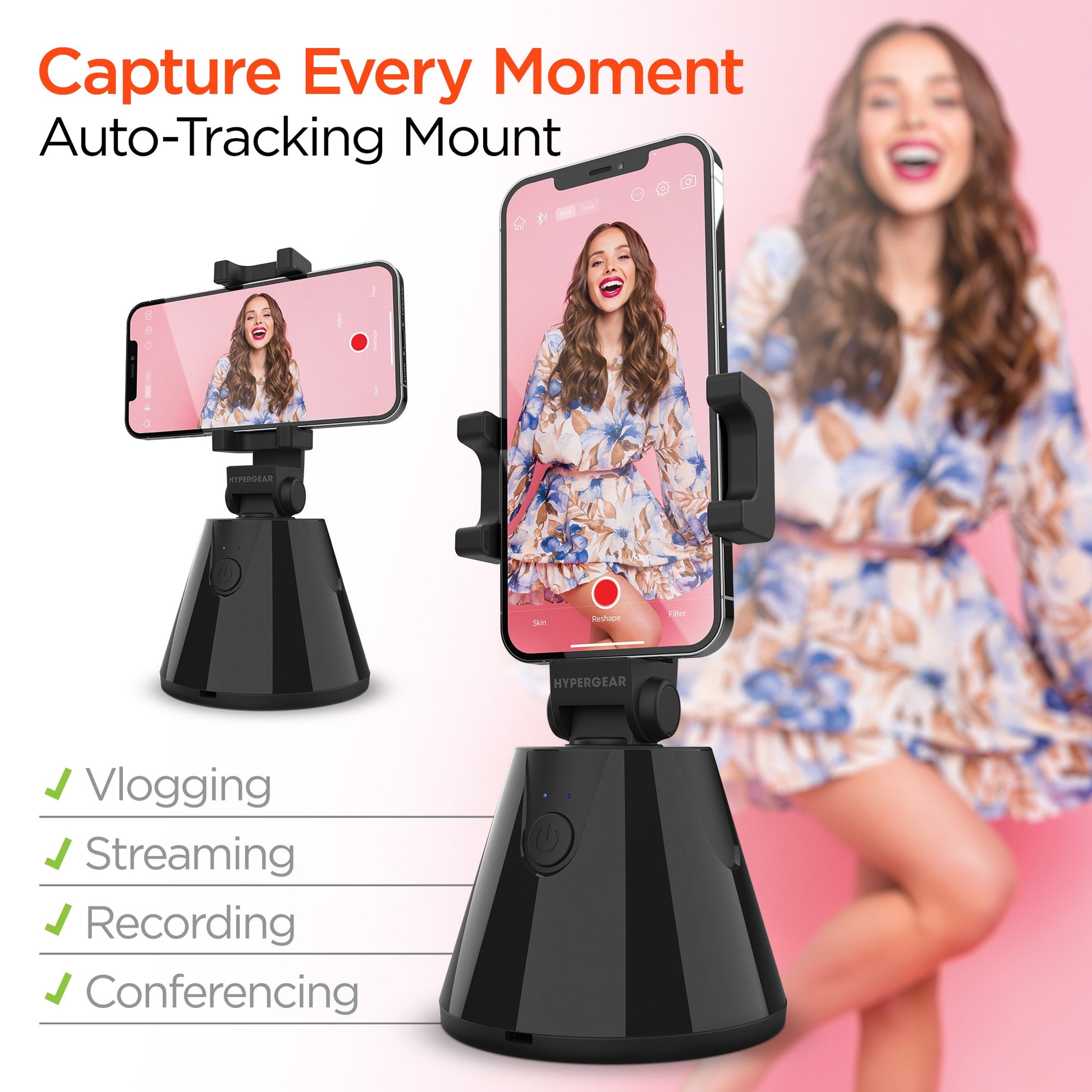 HyperView Automatic Face - Tracking Phone Holder | Black - US Stores