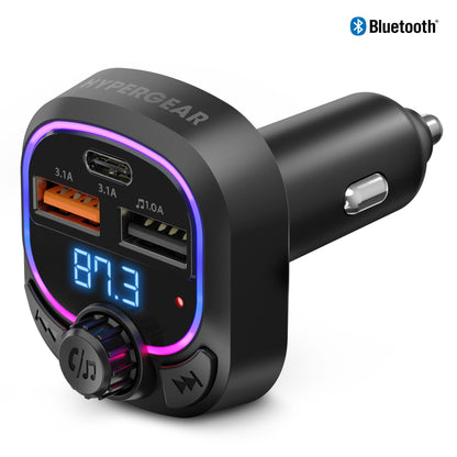 IntelliCast Road FM Transmitter Car Charger with 15W USB - C | Black - US Stores