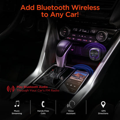 IntelliCast Road FM Transmitter Car Charger with 15W USB - C | Black - US Stores