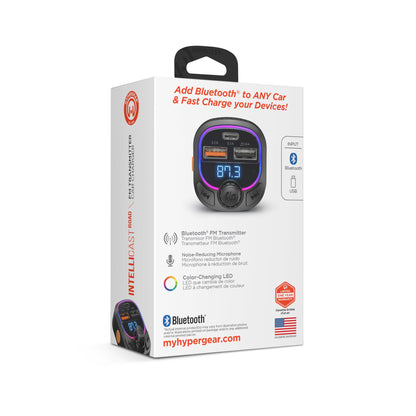 IntelliCast Road FM Transmitter Car Charger with 15W USB - C | Black - US Stores