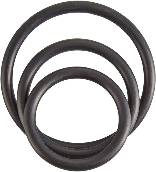 Spartacus Rubber Cock Ring Set - Black