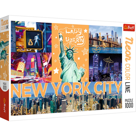 Jigsaw Puzzles - "1000 Neon Color Line" - Neon city / Trefl - US Stores