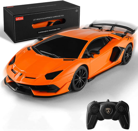 AZ Trading & Import 1:24 Scale Remote Control Lamborgini Aventador SVJ Electric Sport Racing Hobby Toy Car (Orange)