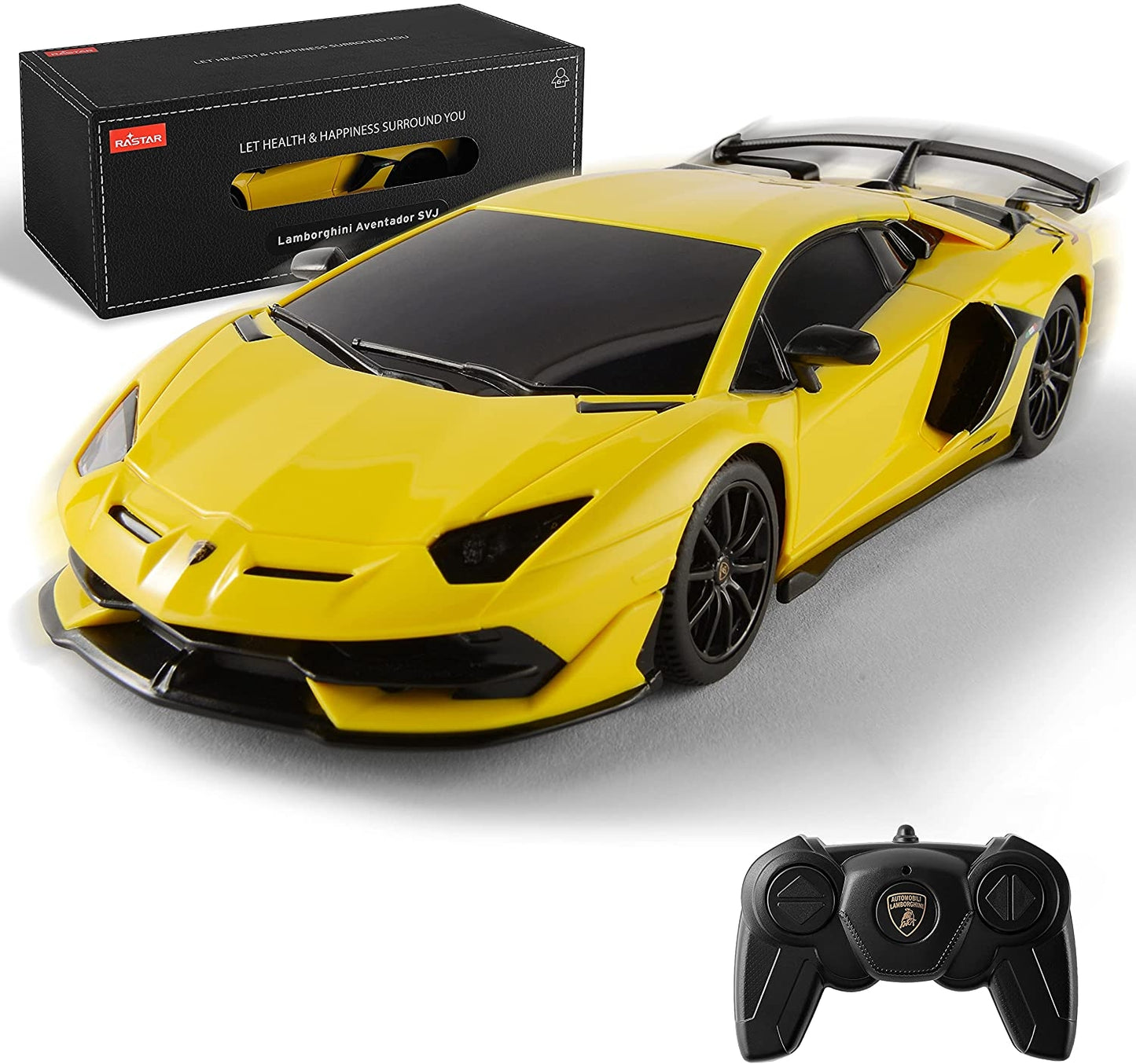 AZ Trading & Import 1:24 Lamborghini Aventador SVJ RC Car 2.4G Yellow