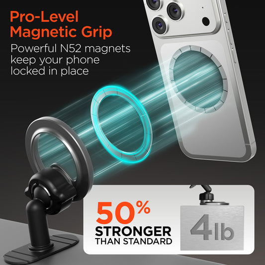 Mag Grip Pro Magnetic Phone Mount | Car - Home - Anywhere | Silver - US Stores