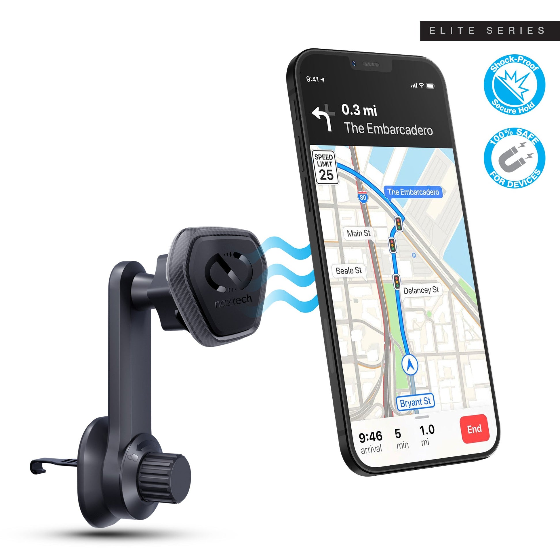 MagBuddy Elite Series Magnetic Phone Mount | Vent 360° | Black - US Stores