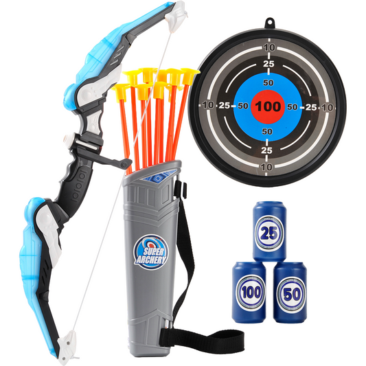 AZ Trading & Import LED Light Up Archery Toy Bow & Arrow s/Suction Cup Arrows Toys Blue