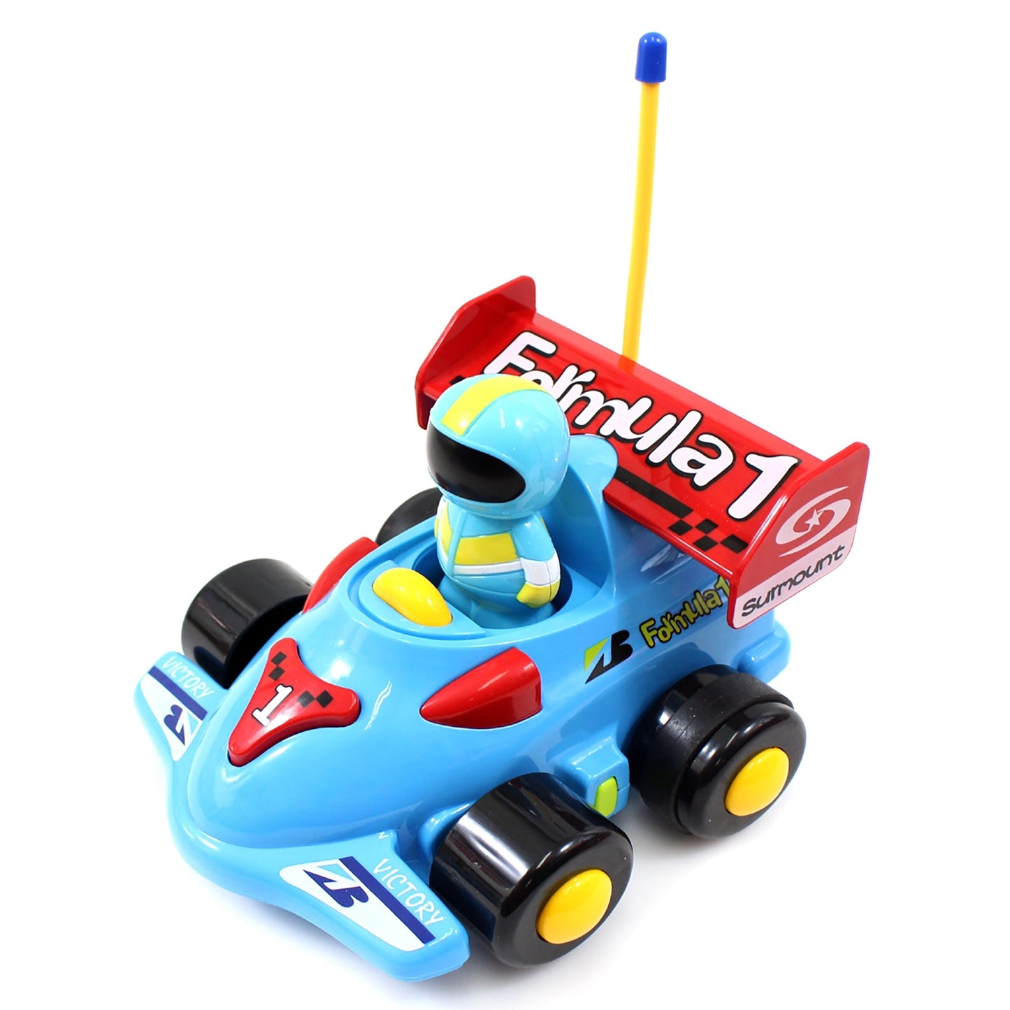 AZ Trading & Import 4" Cartoon RC Formula Race Car Remote Control Toy for Toddlers (Blue)