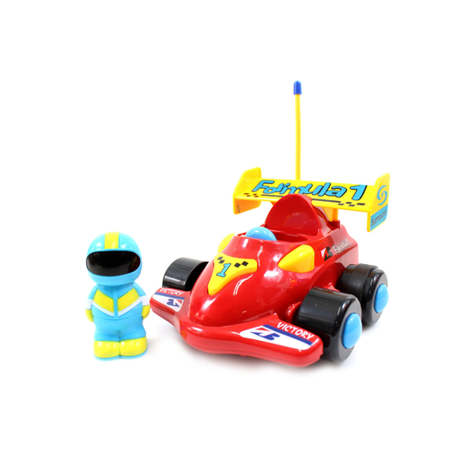 AZ Trading & Import 4" Cartoon RC Formula Race Car Remote Control Toy For Toddlers (Red)