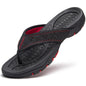 AZ Trading and Import Mens Thong Sandals Indoor and Outdoor Beach Flip Flop Black/Red (Size 10)