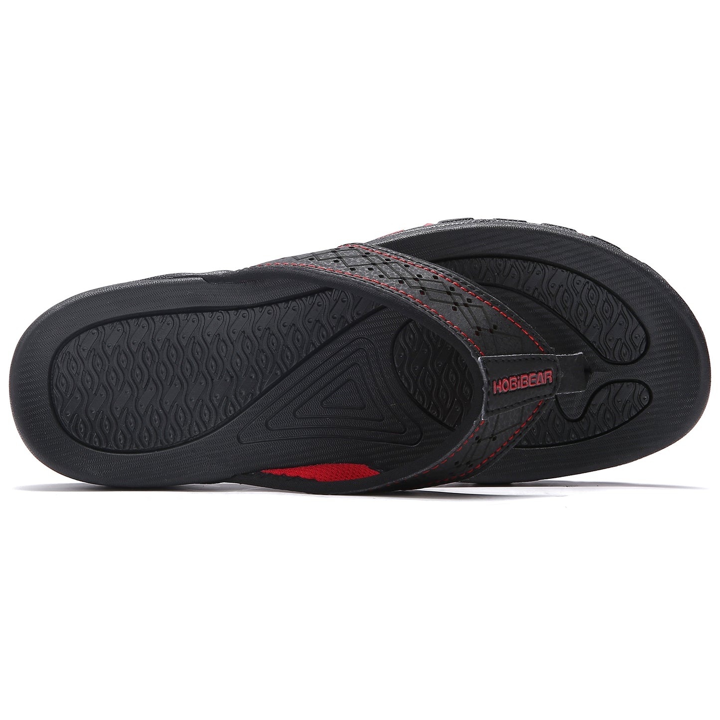 AZ Trading and Import Mens Thong Sandals Indoor and Outdoor Beach Flip Flop Black/Red (Size 9)