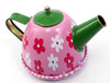 Metal Teapot and Cups Kitchen Playset (Flower) – 14-Piece Pretend Play Tea Set for Kids