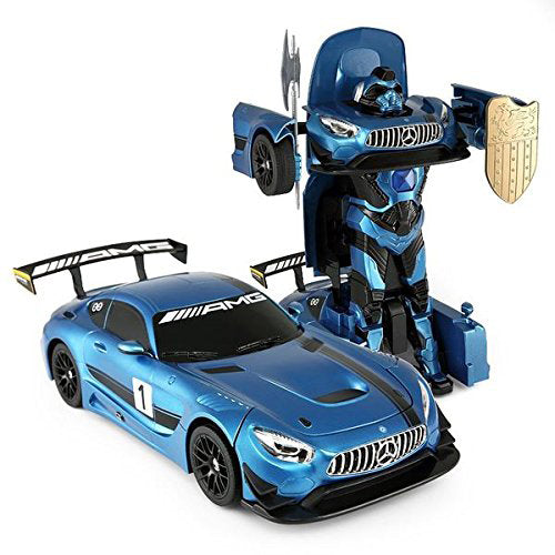 AZ Trading & Import 1:14 RC Mercedes-Benz GT3 2.4ghz Transformer Dancing Robot Car (Blue)