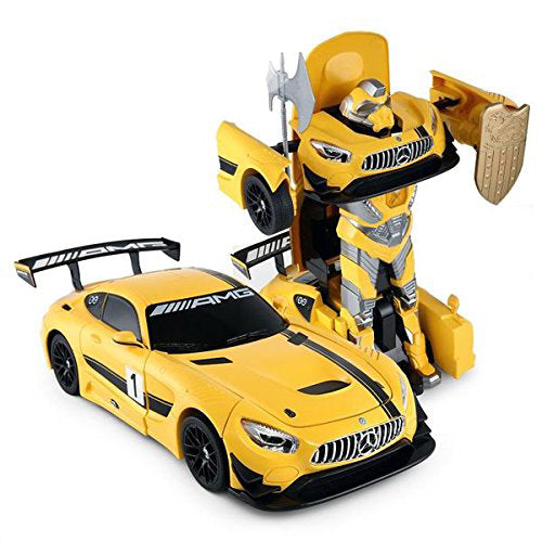 AZ Trading and Import 1:14 RC Mercedes-Benz GT3 2.4ghz RC Transformer Dancing Robot Car (Yellow)