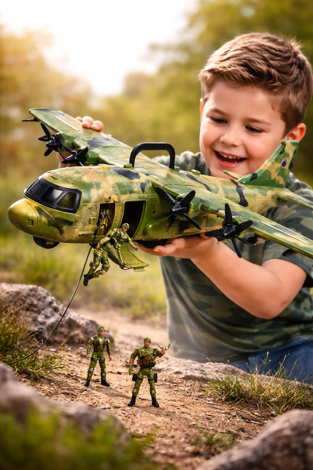 Military Combat Airforce Airplane C130 Toy with Lights & Sound - US Stores