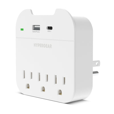 Multi Plug 5 Outlet Extender with USB-C & USB Ports | White - US Stores