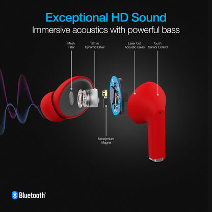 Naztech Xpods PRO TWS with Wireless Charging Case Red - US Stores