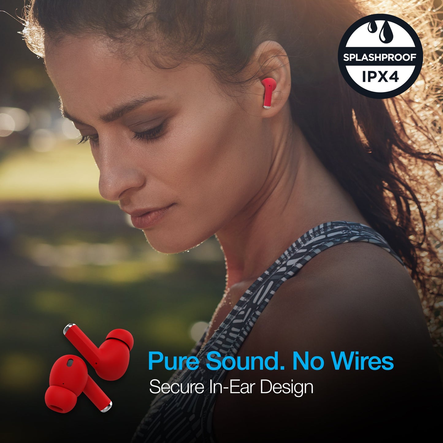 Naztech Xpods PRO TWS with Wireless Charging Case Red - US Stores