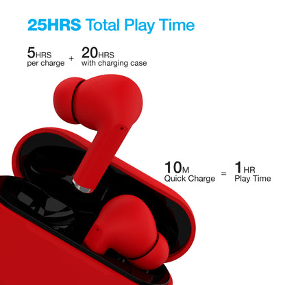 Naztech Xpods PRO TWS with Wireless Charging Case Red - US Stores