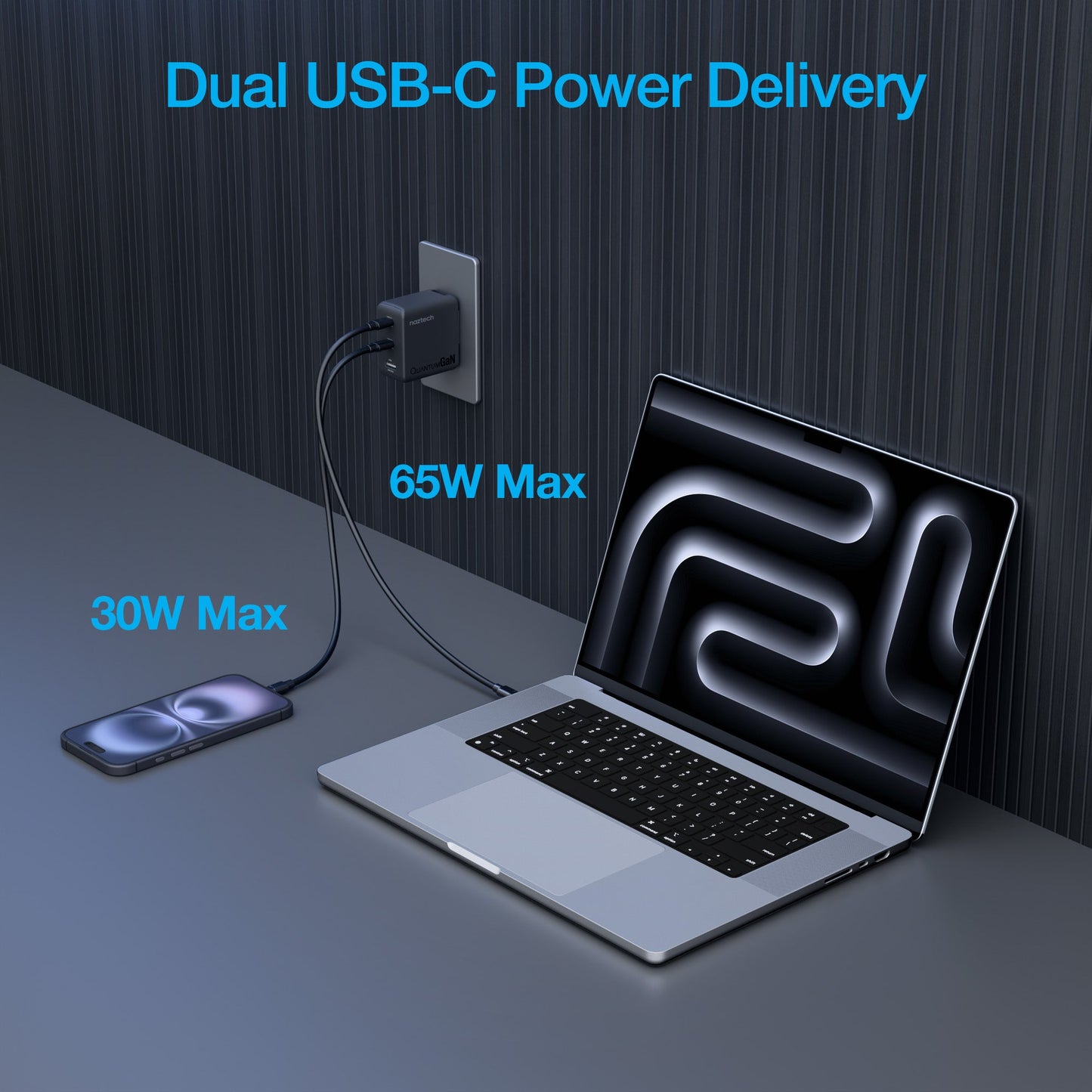 Nexus T100 100W USB-C PD + USB 3-Port GaN Ultra-Fast Wall Charger with PPS | Black - US Stores