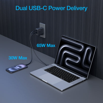 Nexus T100 100W USB-C PD + USB 3-Port GaN Ultra-Fast Wall Charger with PPS | Black - US Stores